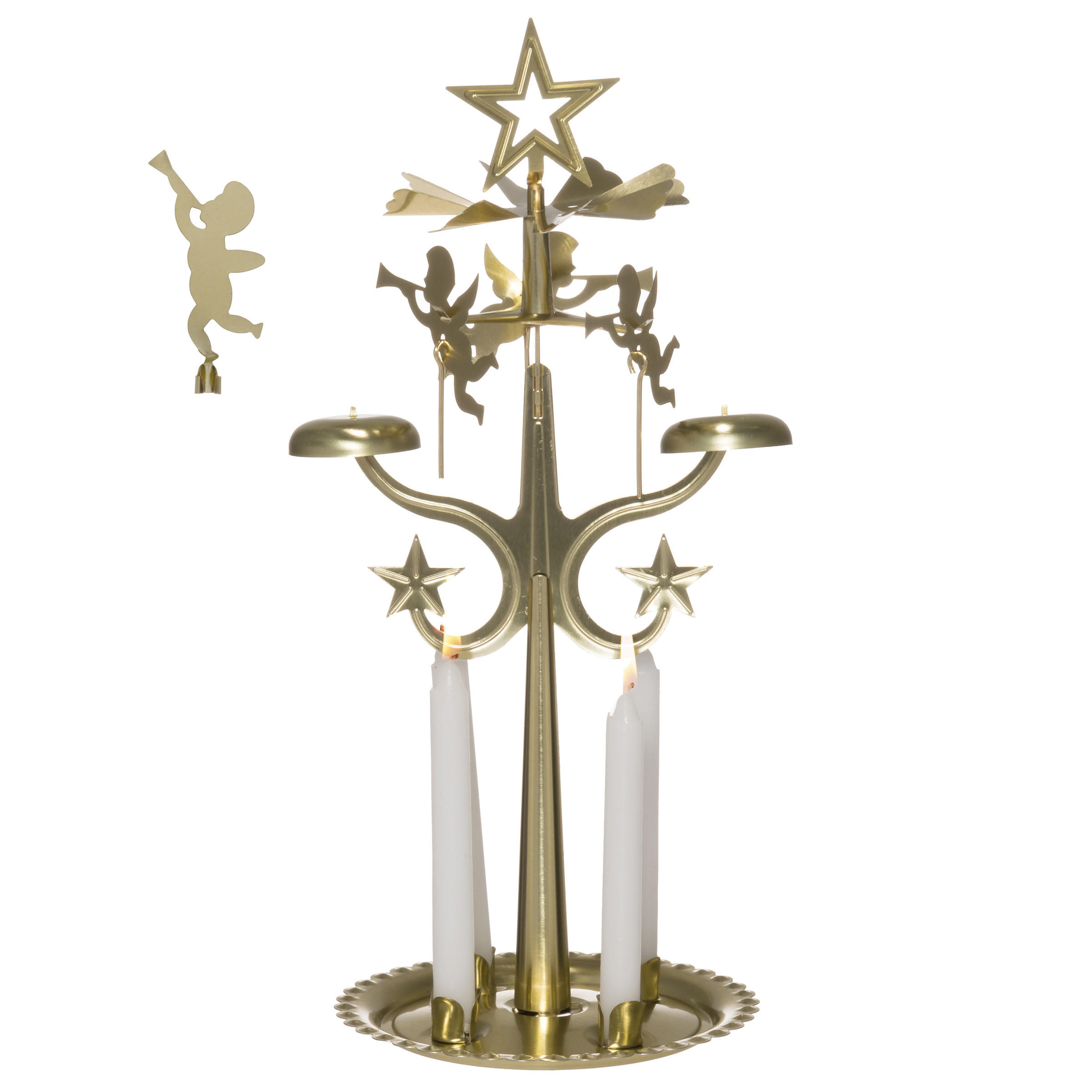 KERZENKARUSSELL Metall 28 cm - Goldfarben, Metall (13.5/28/13.5cm)