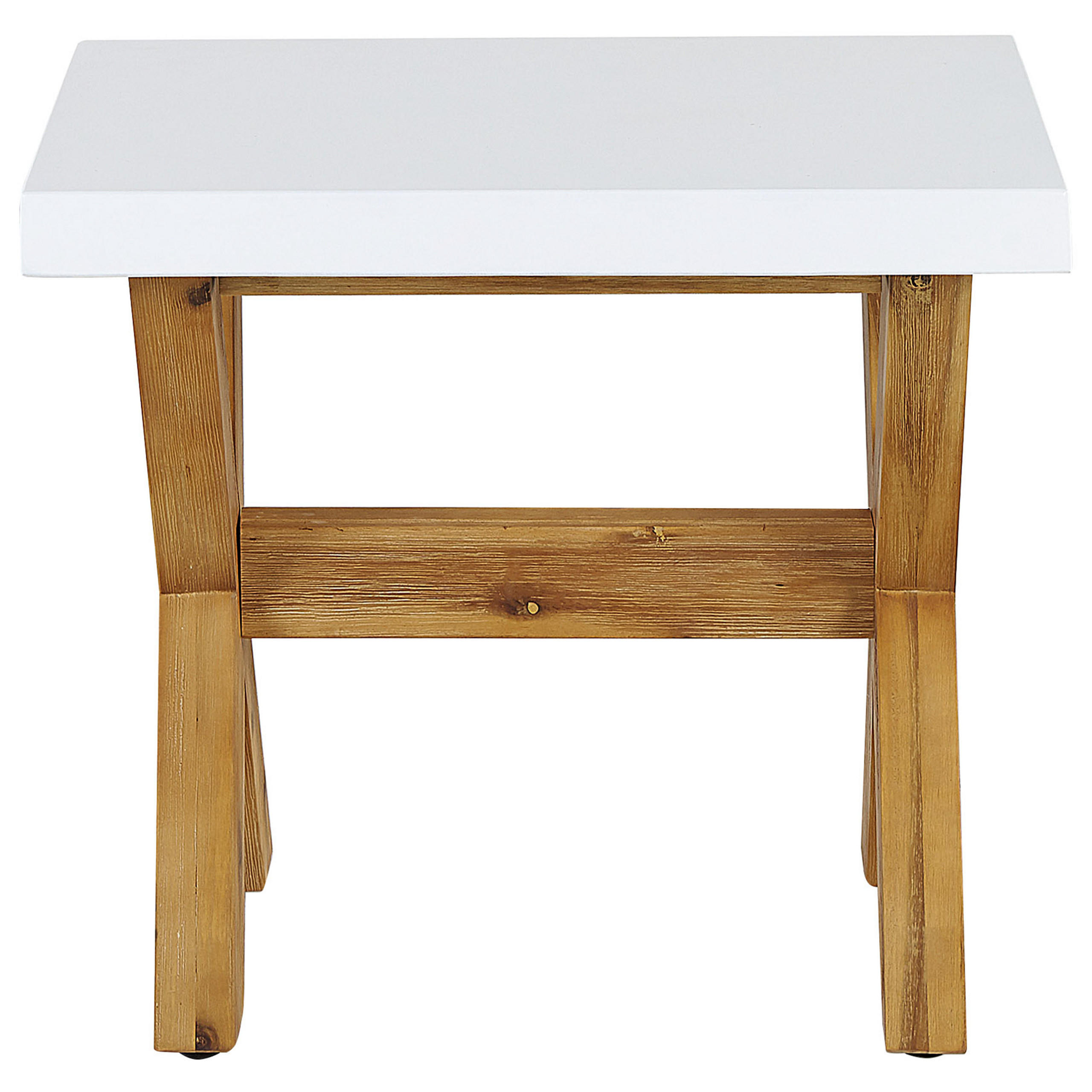 HOCKER Faserzement weiß Olbia - Hellbraun/Weiß, Stein (51/45/40cm) - Beliani