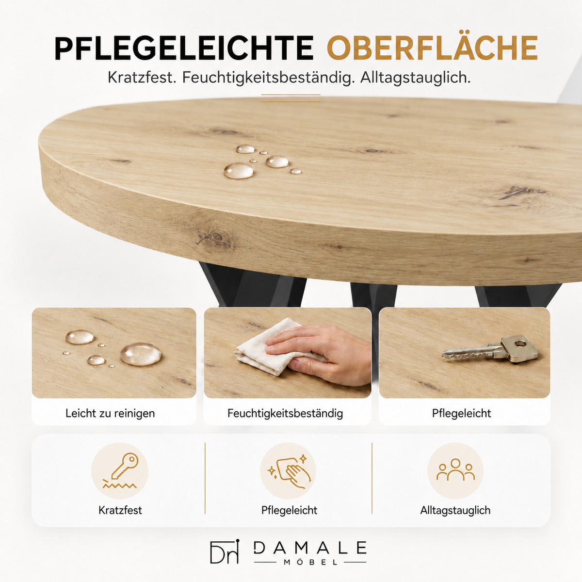 ESSTISCH rund ausziehbar 110/210/76 cm, Artisan Eiche, 54 cm Tischplatte + X Metallbeine Schwarz - Schwarz/Eiche Artisan, Holzwerkstoff/Metall (110/210/76cm) - Damale Möbel