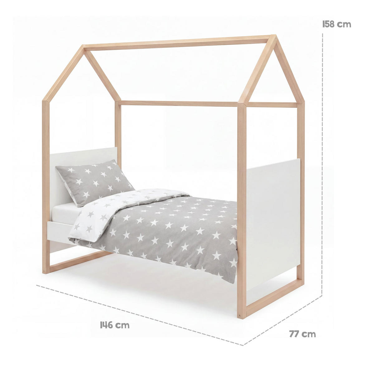 HÁZIKÓÁGY Noah 70 x 140 cm - tölgyfa/fehér, faalapú anyag/fa (70/140cm) - Roba