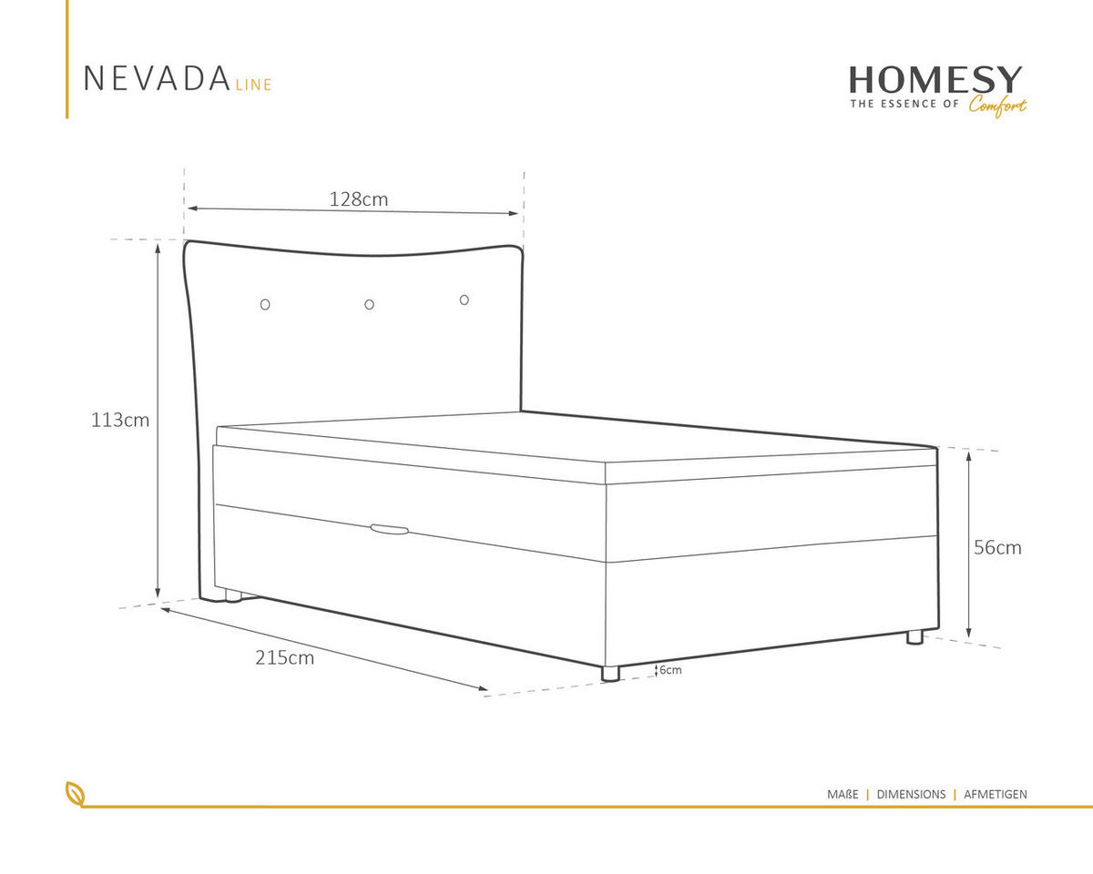 BOXBETT Nevada 120x200 cm Polsterbett mit hochwertiger Bonell-Matratze und Topper - grün - Grün, Holz (120/200cm) - Homesy
