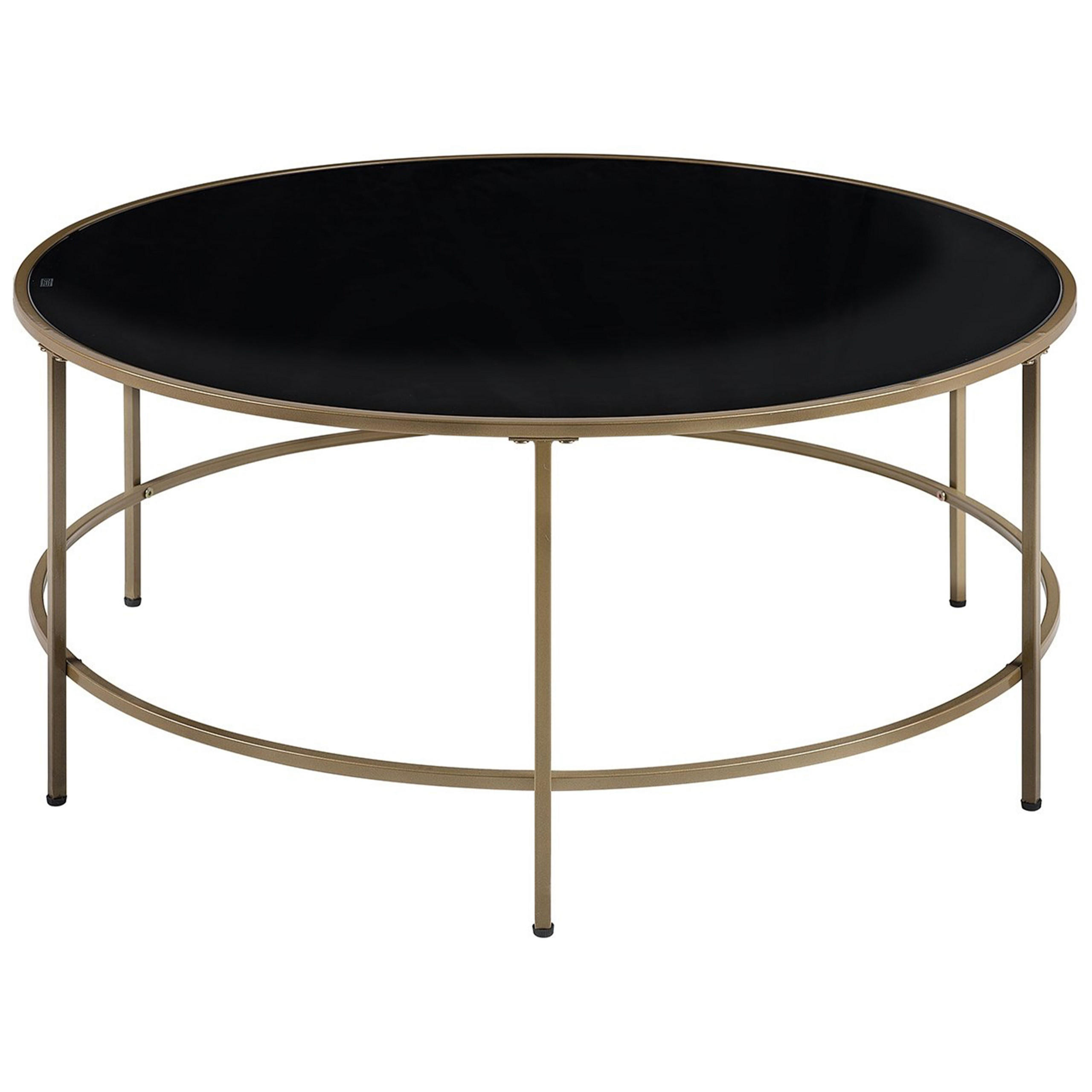 COUCHTISCH schwarz/gold 88 cm Florence - Goldfarben/Schwarz, Glas (88/88/40cm) - Beliani