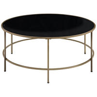 COUCHTISCH schwarz/gold 88 cm Florence - Goldfarben/Schwarz, Glas (88/88/40cm) - Beliani