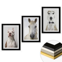 WANDBILDER 3er-Set - 20x30 cm Schwarzer Rahmen - Elegante Porträts von Hunden und Pferden - Schwarz, Kunststoff (20/30cm) - ArtPrintCave