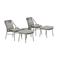 LOUNGE-SET, Zakynthos, Braun, Stahl, 45 x 45 x 45 cm, 5-teilig - Braun, Metall - ebuy24