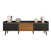 TV-SCHRANK 3-türig 160 cm Schwarz Natur - Schwarz, Holzwerkstoff (39/49.5/160cm) - Beauniv