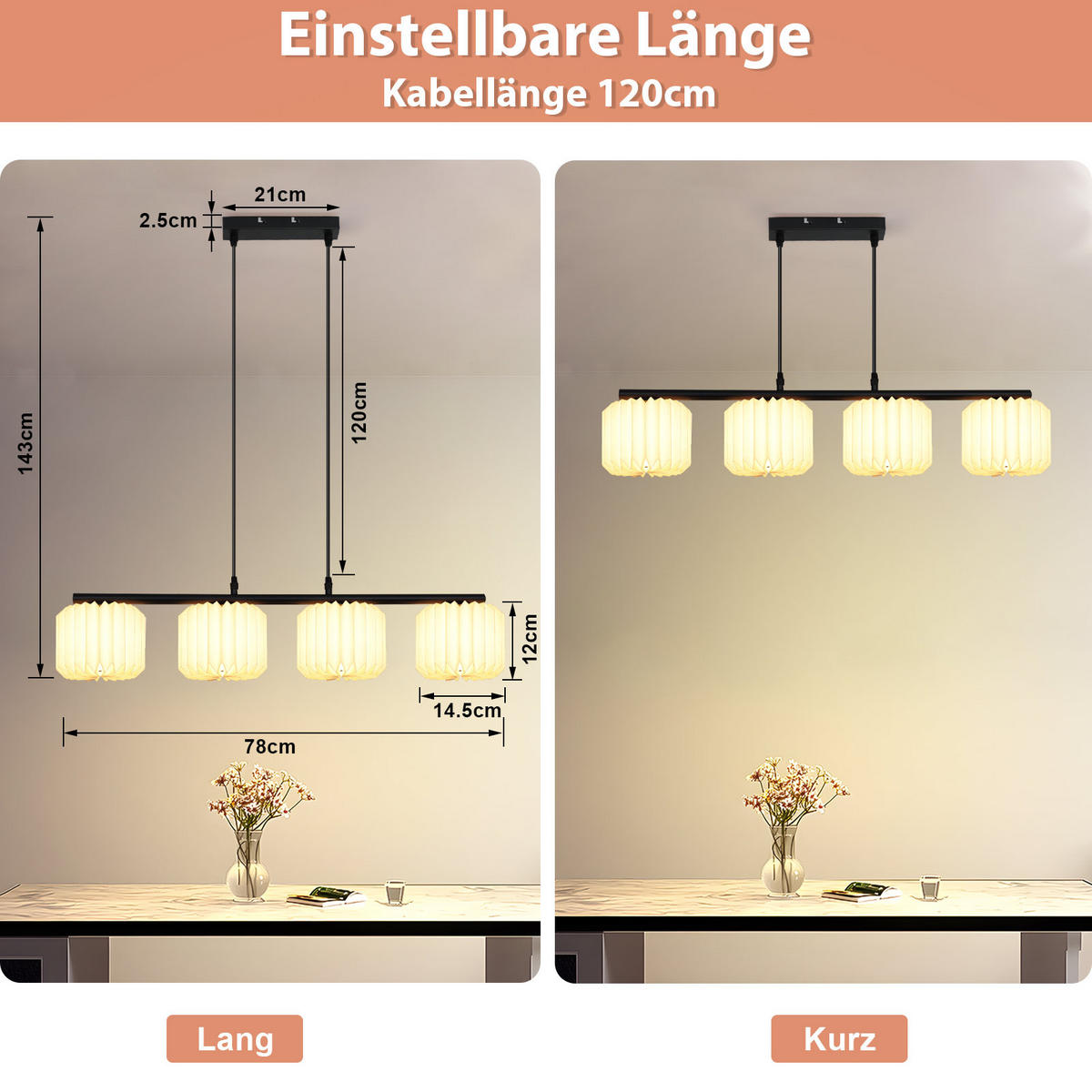 HÄNGELEUCHTE Lichtmar 14.5/143/78 cm - Weiß, Papier (78/14.5/143cm) - ZMH