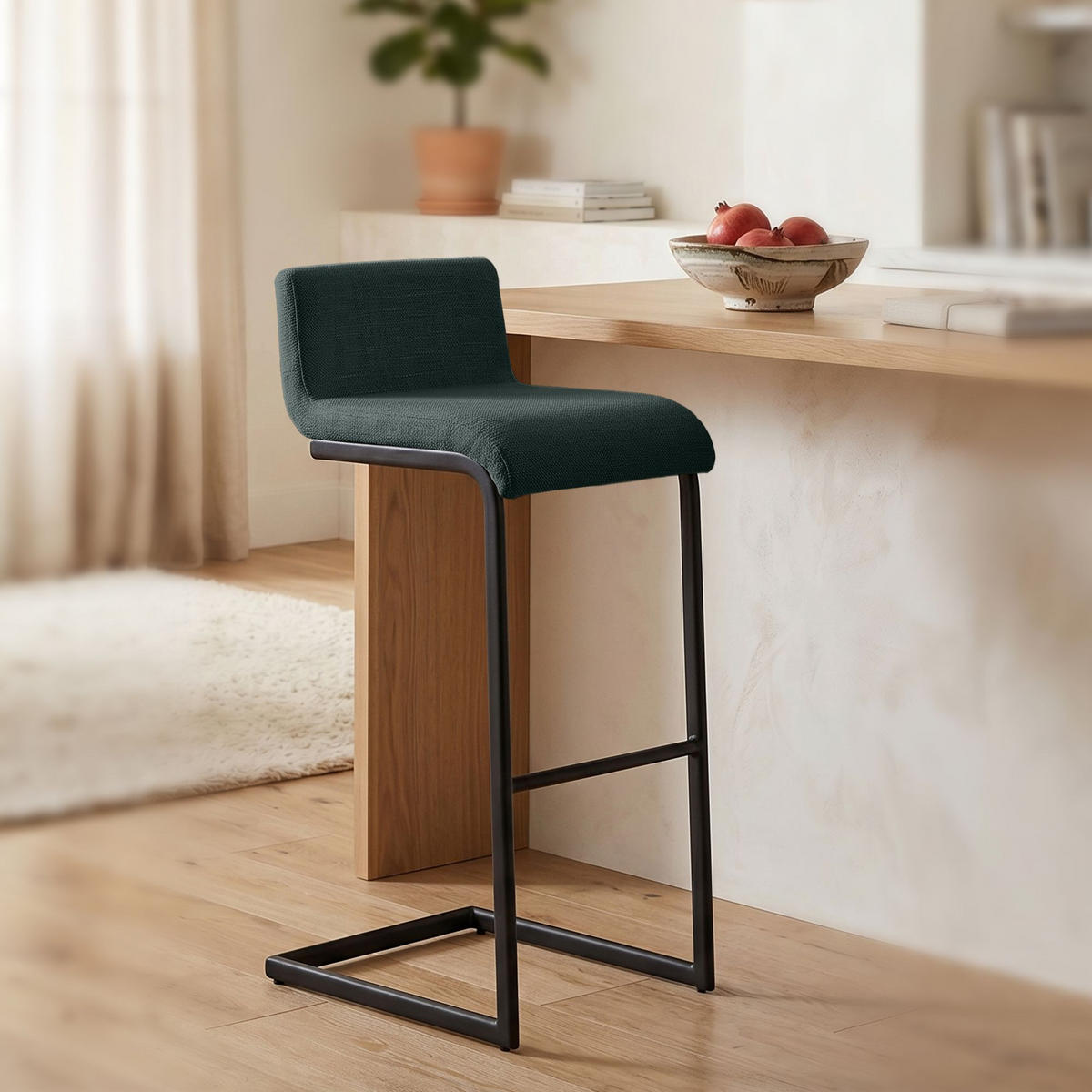 BARHOCKER 2 Stoff Dunkelgrau - Dunkelgrau/Schwarz, Textil/Metall (40/96/50cm) - CLP
