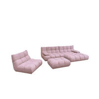 SITZGRUPPE VIVIEN 3ER SET Pink Cord - Pink/Rosa, Kunststoff/Textil (359/85/510cm) - KAWOLA