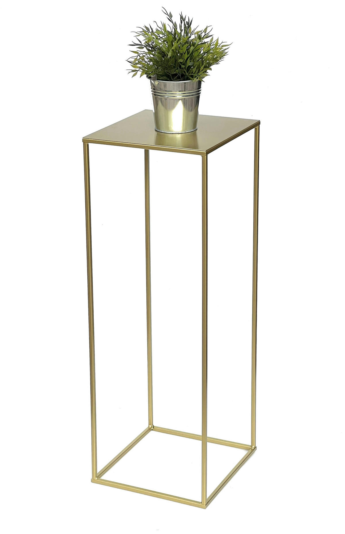 BLUMENHOCKER 82 cm Metall Gold Eckig 96406 L - Goldfarben, Metall (30/82/30cm) - DanDiBo