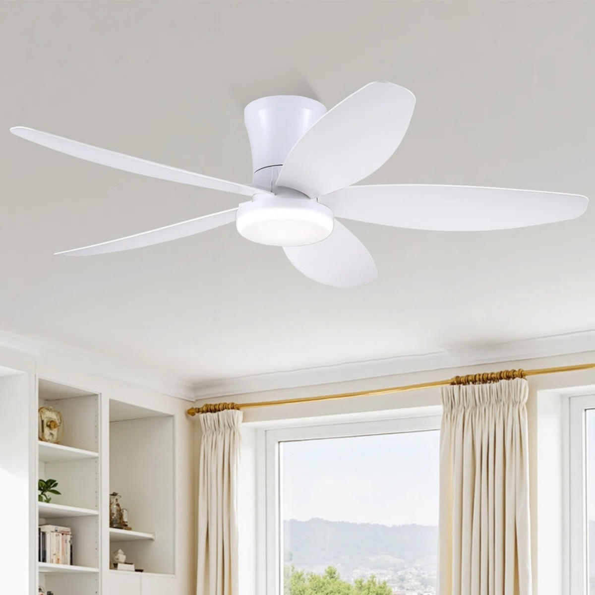 DECKENVENTILATOR Weiß 106,7 cm mit LED und leisem DC-Motor - Weiß, Kunststoff (106.7/106.7/21.8cm) - Surtime