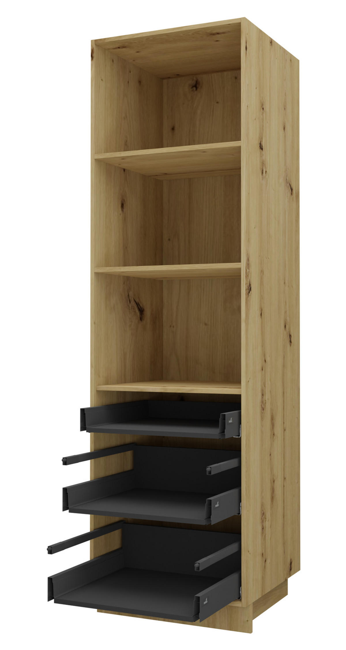 BACKOFEN-HOCHSCHRANK Kvantum D14/RU/3A Beige Matt / Eiche Artisan Matt 60 / 59 / 207cm - Beige/Eiche Artisan, Holz/Holzwerkstoff (60/207/59cm) - Feldmann-Wohnen