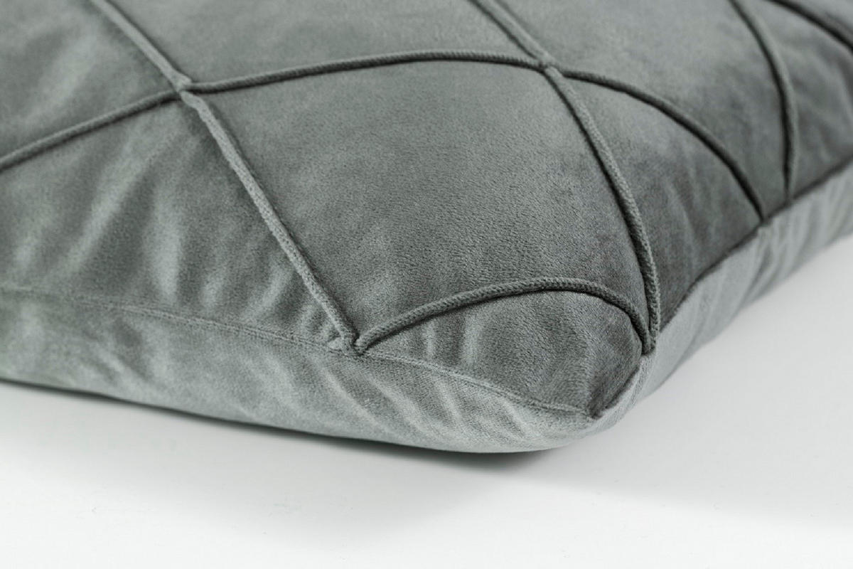 KISSENHÜLLE 2er Set Nobless Rauten 50/50 cm grau - Grau, Textil (50/50cm) - Magma Heimtexx