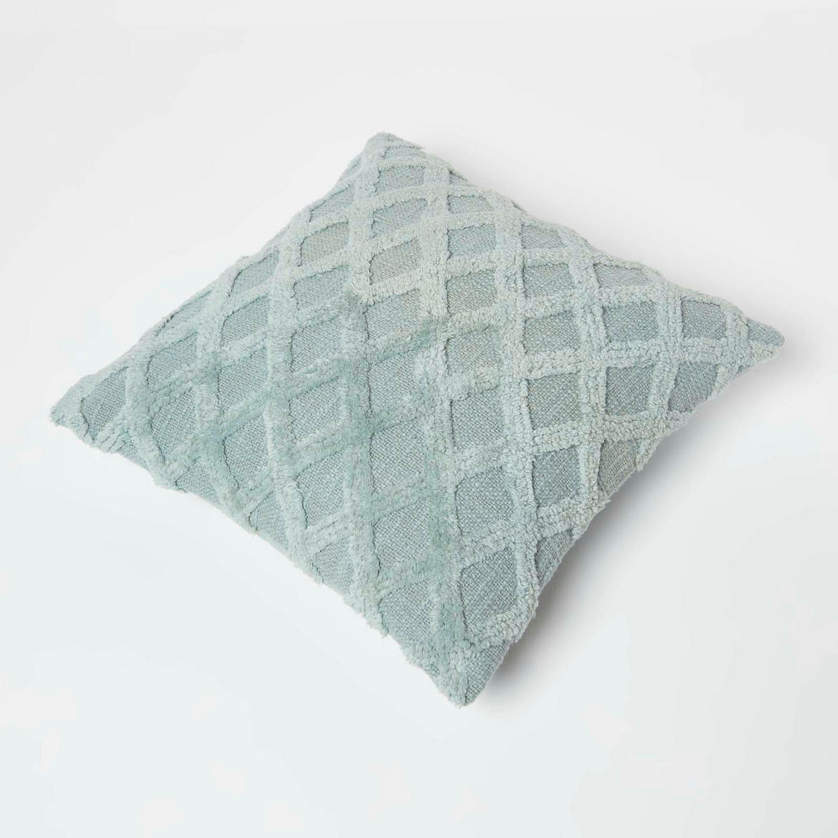 DEKOKISSEN Tufted 45/45 cm grün mit Rautenmuster - Salbeigrün, Textil (45/45cm) - Homescapes