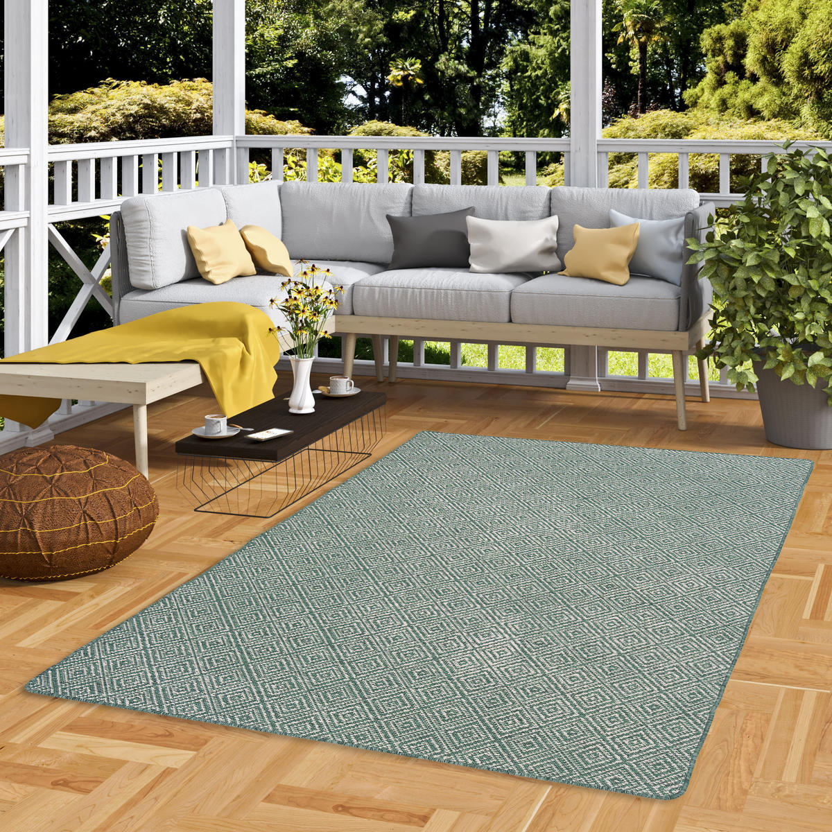 IN- UND OUTDOOR TEPPICH BEIDSEITIG NEWPORT MODERN - Grün, Textil (80/240cm) - Snapstyle