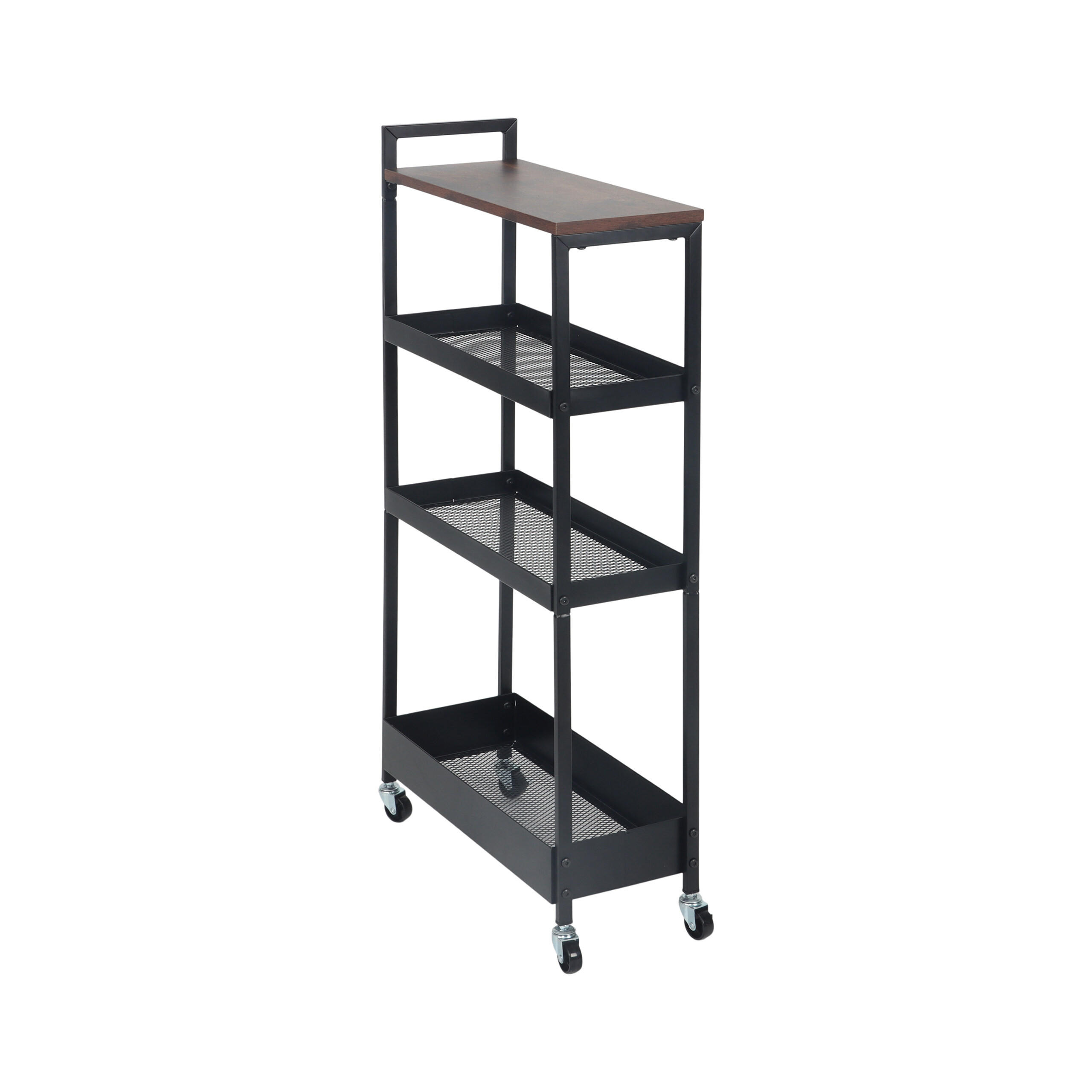 Relaxdays VOZÍK Černá Hnědá industriální styl 98 cm