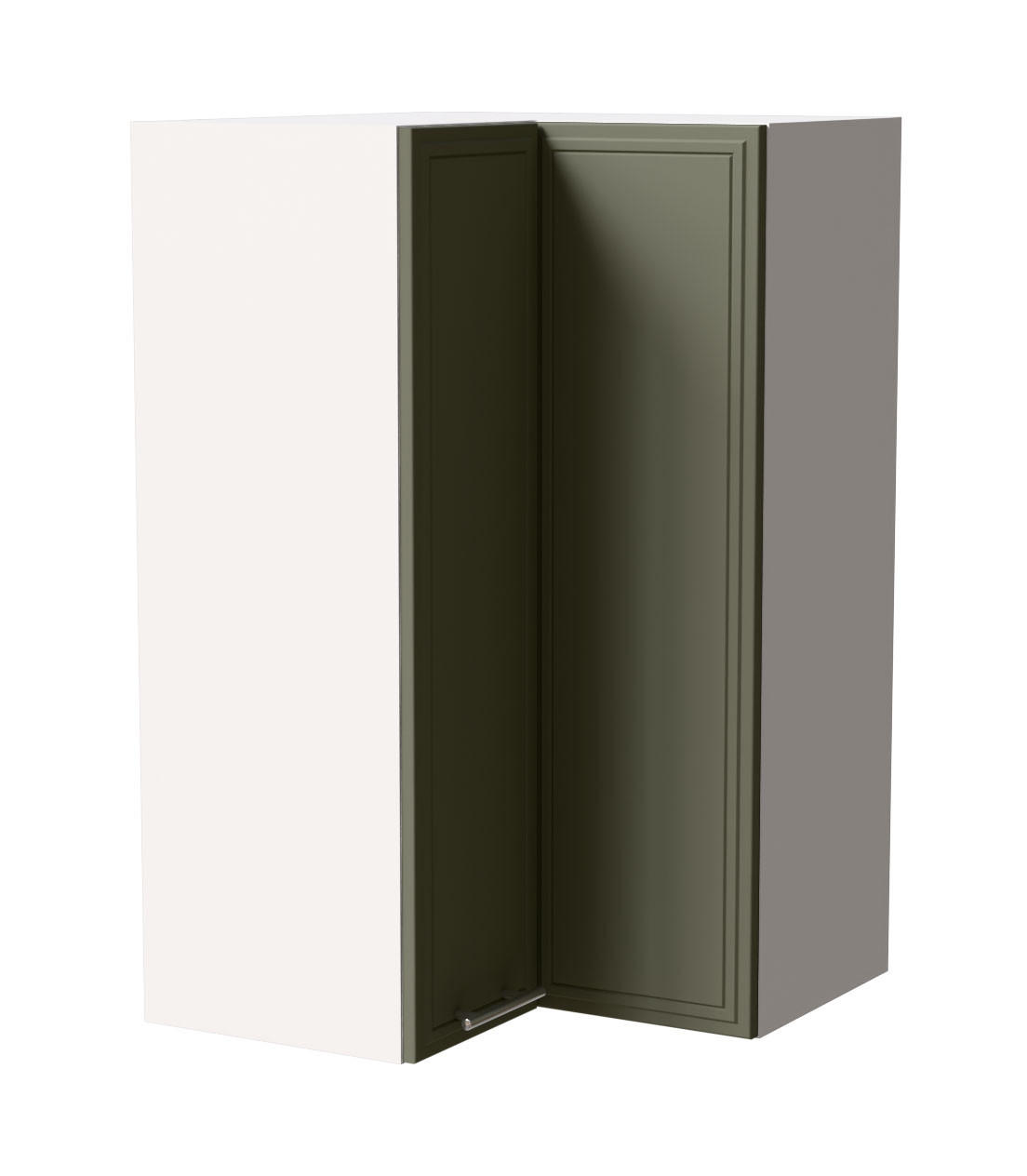 ECKHÄNGESCHRANK Salo W14/60 Weiß / Reed Green Matt 60 / 60 / 96cm - Weiß/Grün, Holz/Holzwerkstoff (60/96/60cm) - Feldmann-Wohnen