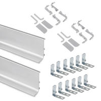 AUFLOTPROFILE Gola für Küchenmöbel, Länge 2,35m, mit Zubehör, Aluminium, matt eloxiert 2er-set - Grau, Metall (2.43/235cm) - EMUCA