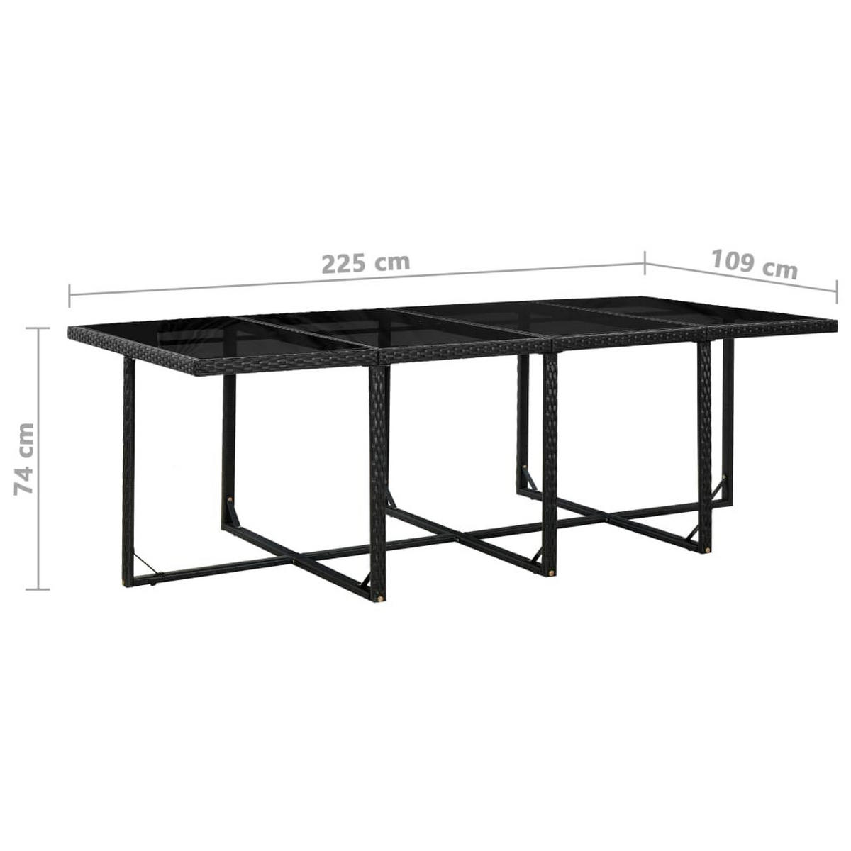 DINING-LOUNGESET mit Auflagen für 12 Personen, aus PE-Rattan, Schwarz und Weiß, 13-teiliges Set - Schwarz, Kunststoff - vidaXL