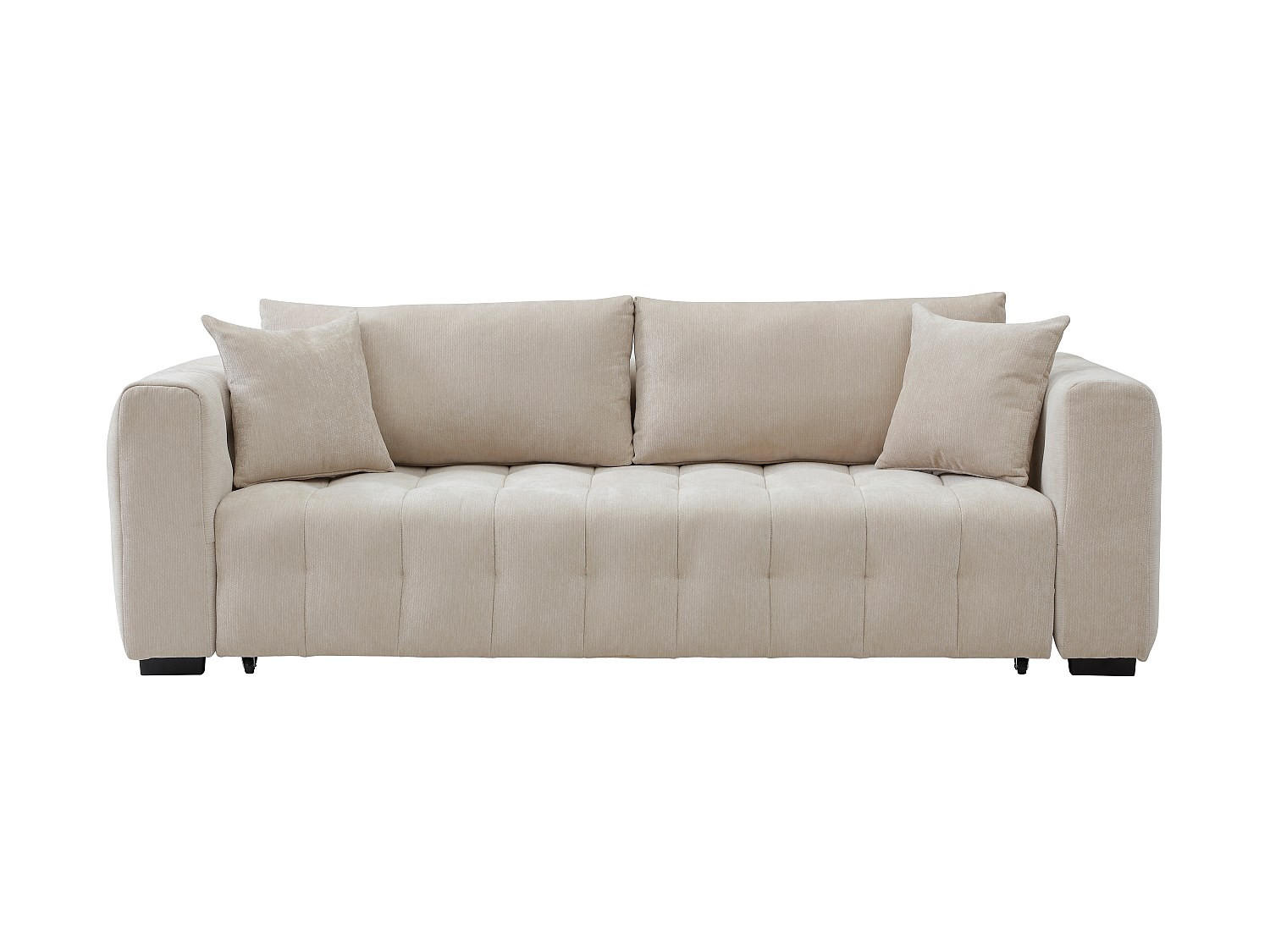 SCHLAFSOFA - 3 Personen - stoff - beige Panilo - Beige, Textil (240/85/97cm) - Vente-Unique