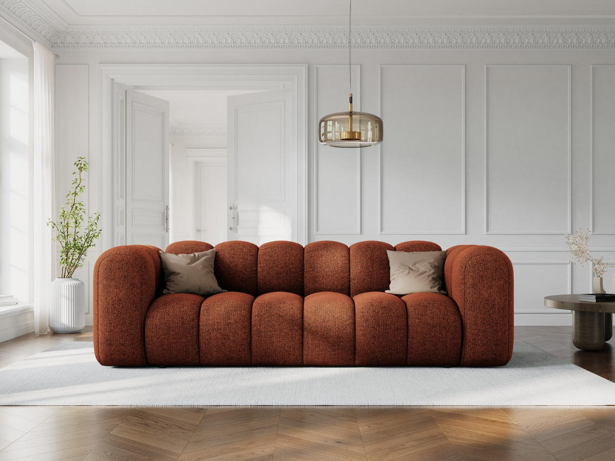 SOFA Lupine aus Chenille-Stoff terrakotta 3 Sitzplätze - Terra cotta, Textil (95/70/230cm) - Micadoni