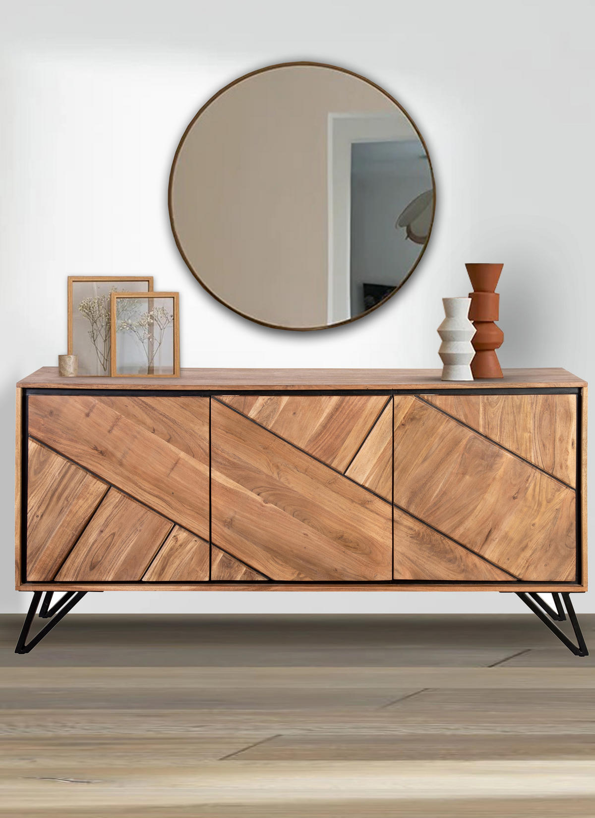 SIDEBOARD Ebba Akazienbraun 76x40x150cm - Akaziefarben, Holz (40/76/150cm) - DELUKE