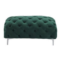 SITZHOCKER - 1 Person - samt - grün Edwina - Grün, Textil/Metall (103/44/62cm) - Vente-Unique