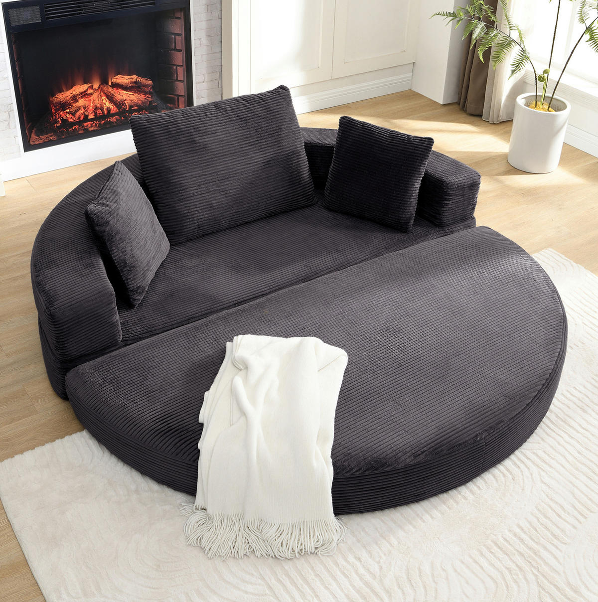 SCHLAFSOFA 173/176/40 cm aus Schaumstoff mit 2-in-1-Funktion Schwarz - Schwarz, Kunststoff (176/40/173cm) - Modenvie