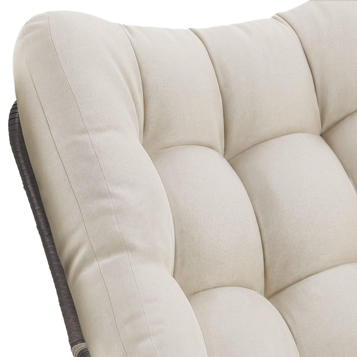 SCHAUKELSTUHL Tami, 93 x 99,5 x 89 cm, beige - Beige, Kunststoff (93/89/99.5cm) - tectake