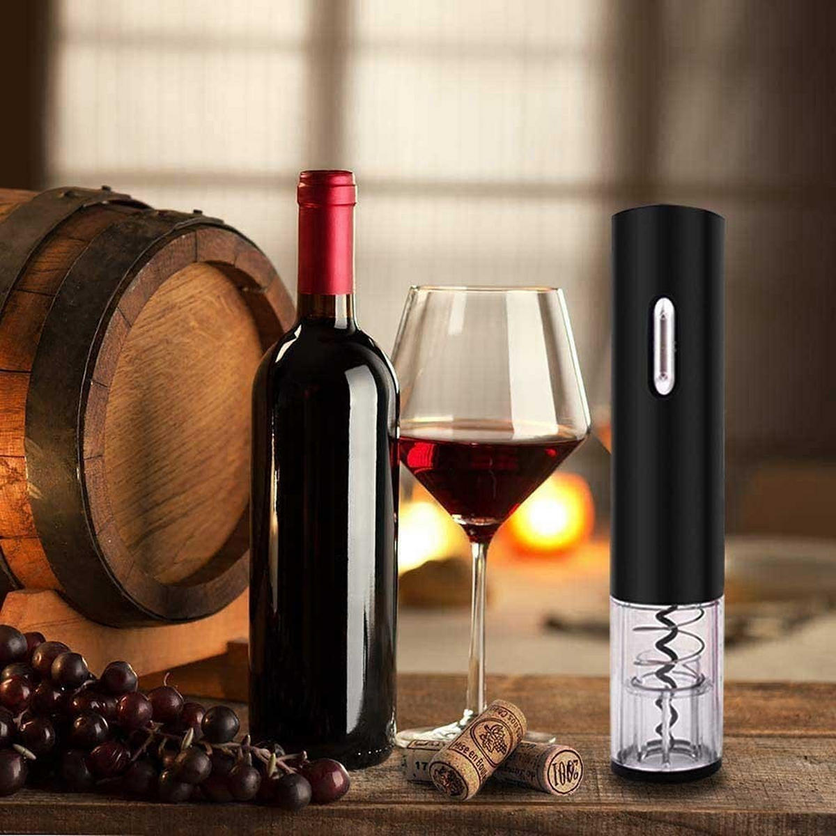 KORKENZIEHER elektrisch KH1590 - Schwarz, Metall (4.5cm) - Kinghoff 