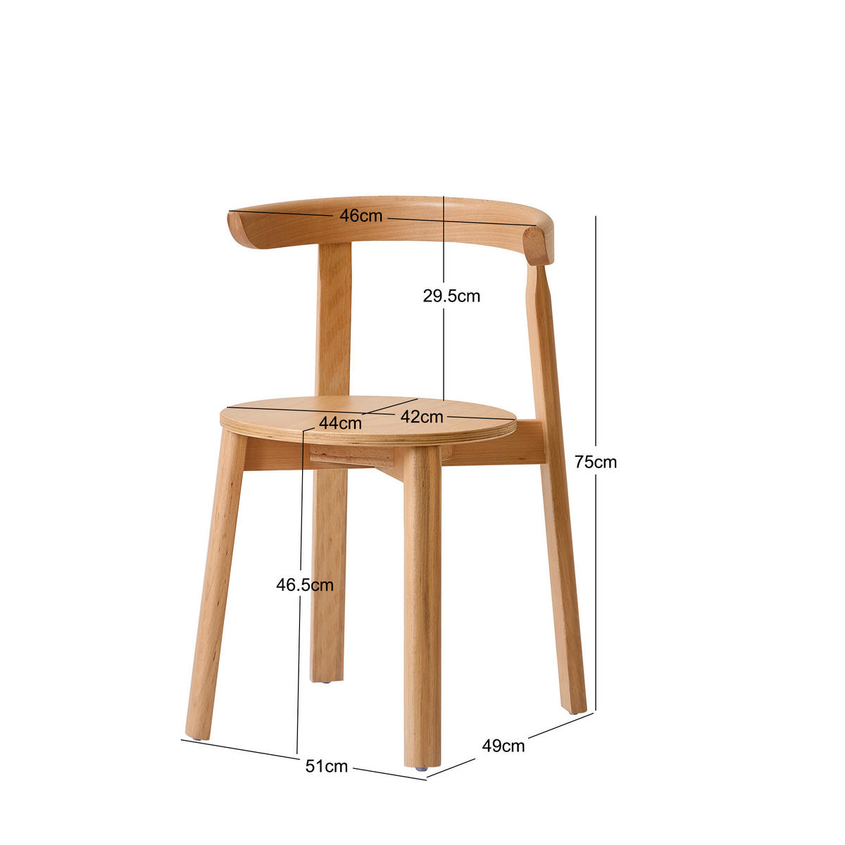 STUHL 2er-Set Holz Braun - Braun, Holz (51/75/49cm) - Nordlys