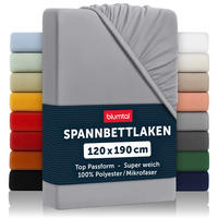 SPANNBETTLAKEN 2er-Set 120/190/30 cm Grau - Grau, Textil (120/190cm) - Blumtal