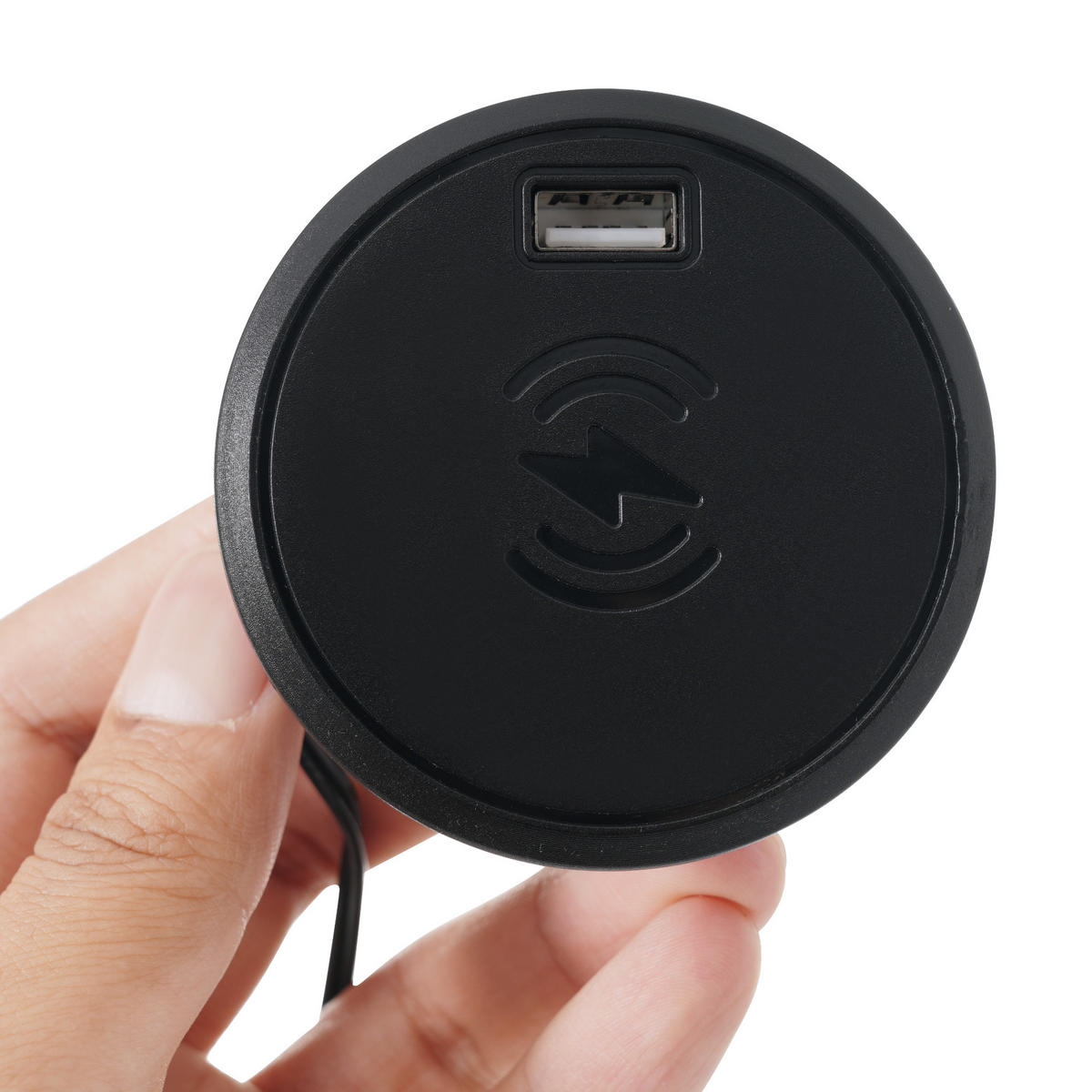 STAURAUMBETT 90/200 cm DE-00591, in Grau Baumwolle, kabellosem Laden und Stauraum - Grau, Holz (90/200cm) - ComfortXL