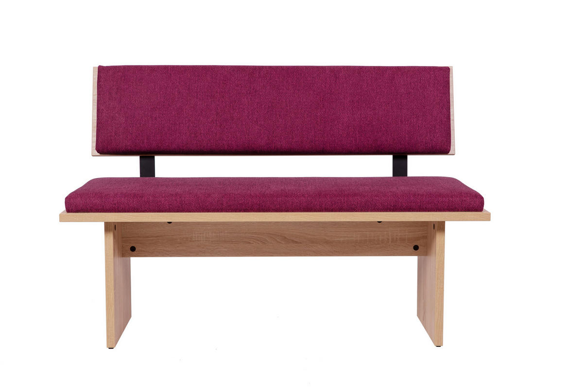 SITZBANK Die Stilvolle - Eichefarben/Violett, Holzwerkstoff/Textil (48/85/125cm) - Kundler Home