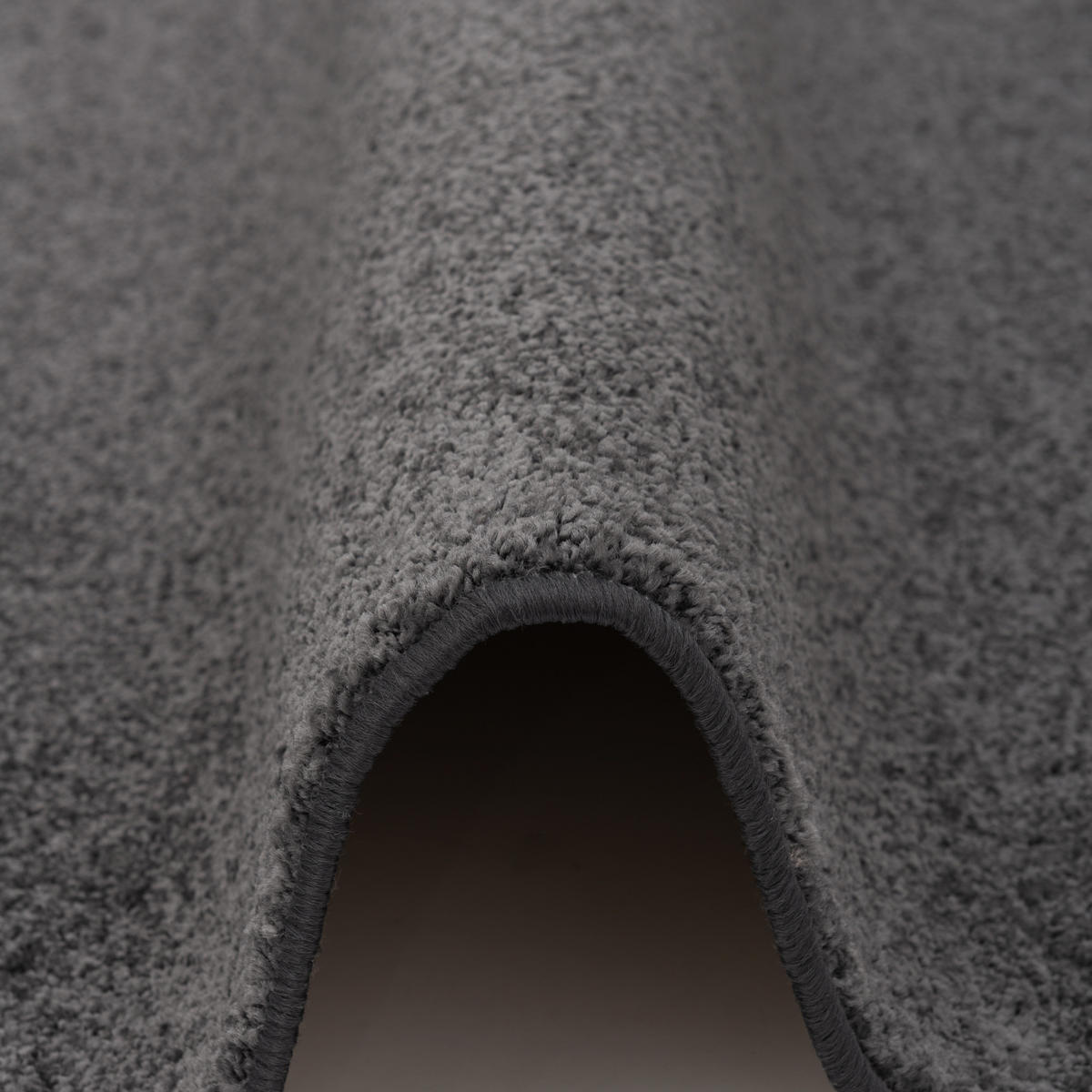 HOCHFLOR VELOURS TEPPICH COTTAGE RUND - Anthrazit, Textil (100/100cm) - Snapstyle