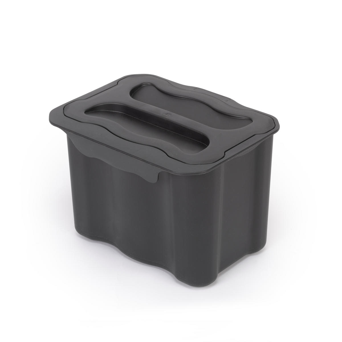 RECYCLINGBEHÄLTER zum Aufhängen an der Tür, 1 x 5 Liter Recycling-Behälter, mit Deckel, Kunststoff, anthrazitgrau - Anthrazit, Kunststoff (20.5/19cm) - EMUCA