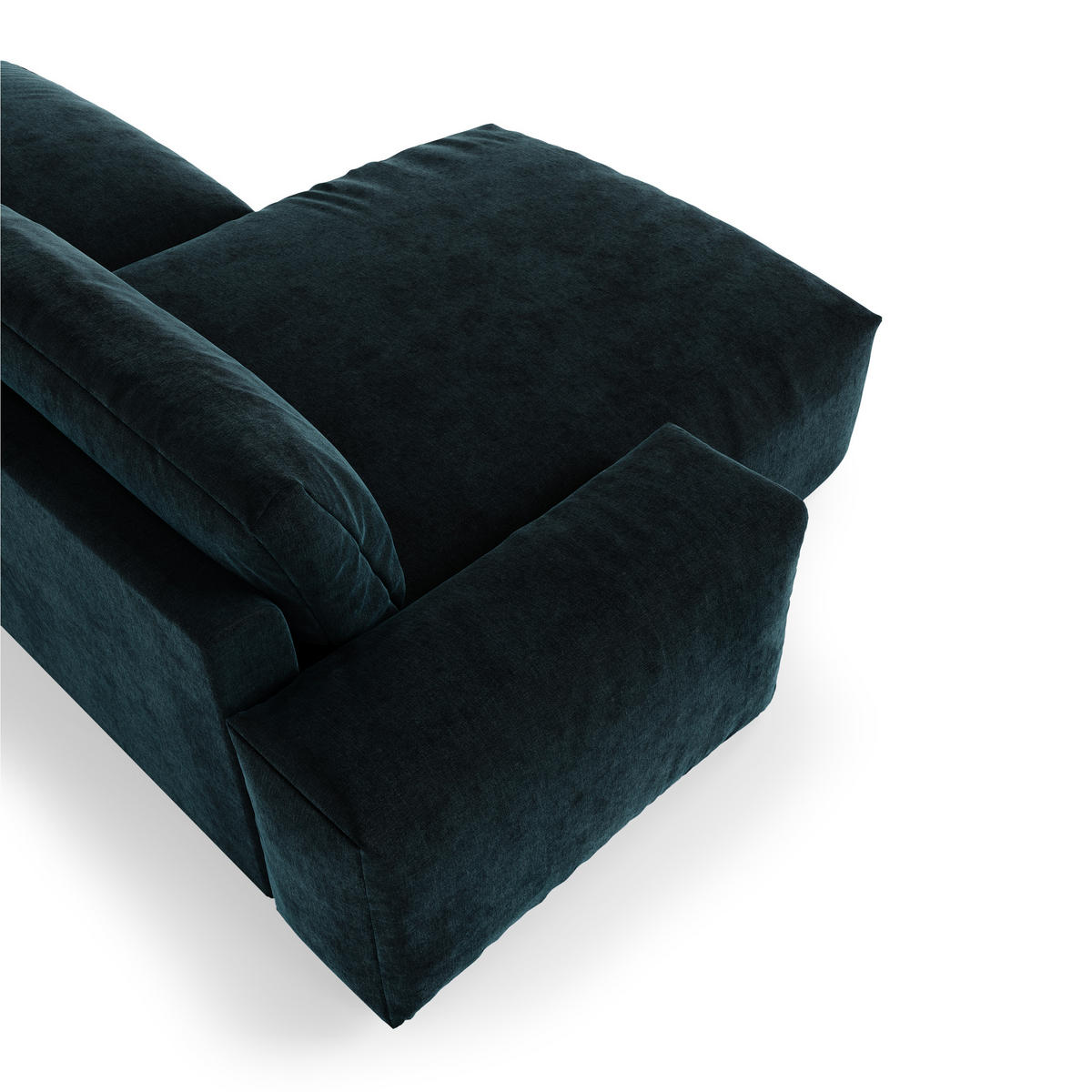 ECKSOFA LINKS Samt Pfauenblau 310cm - Blau/Hellblau, Textil (174/310cm) - Sia Home