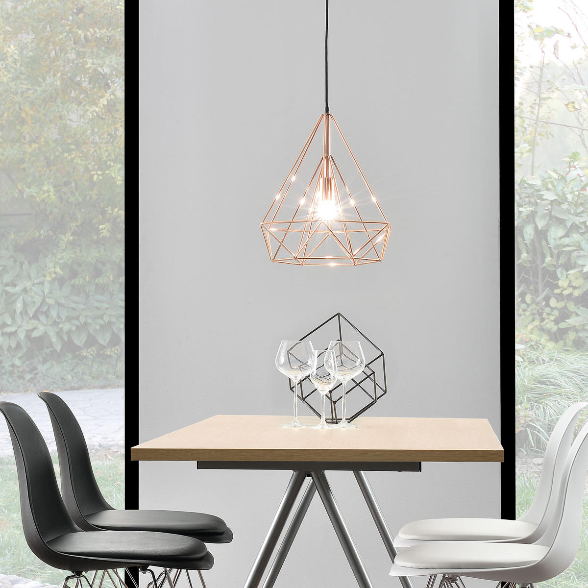 HÄNGELEUCHTE Diamond - Messingfarben, Metall (37/37/200cm) - lux.pro