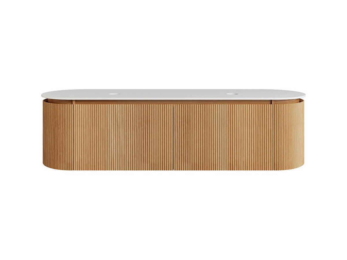 WASCHBECKENUNTERSCHRANK - 180 cmcm x 50 cmcm - Holz, Platte - Naturfarben Hell - LILIKO - Naturfarben, Holz (180/46/50cm) - Vente-Unique