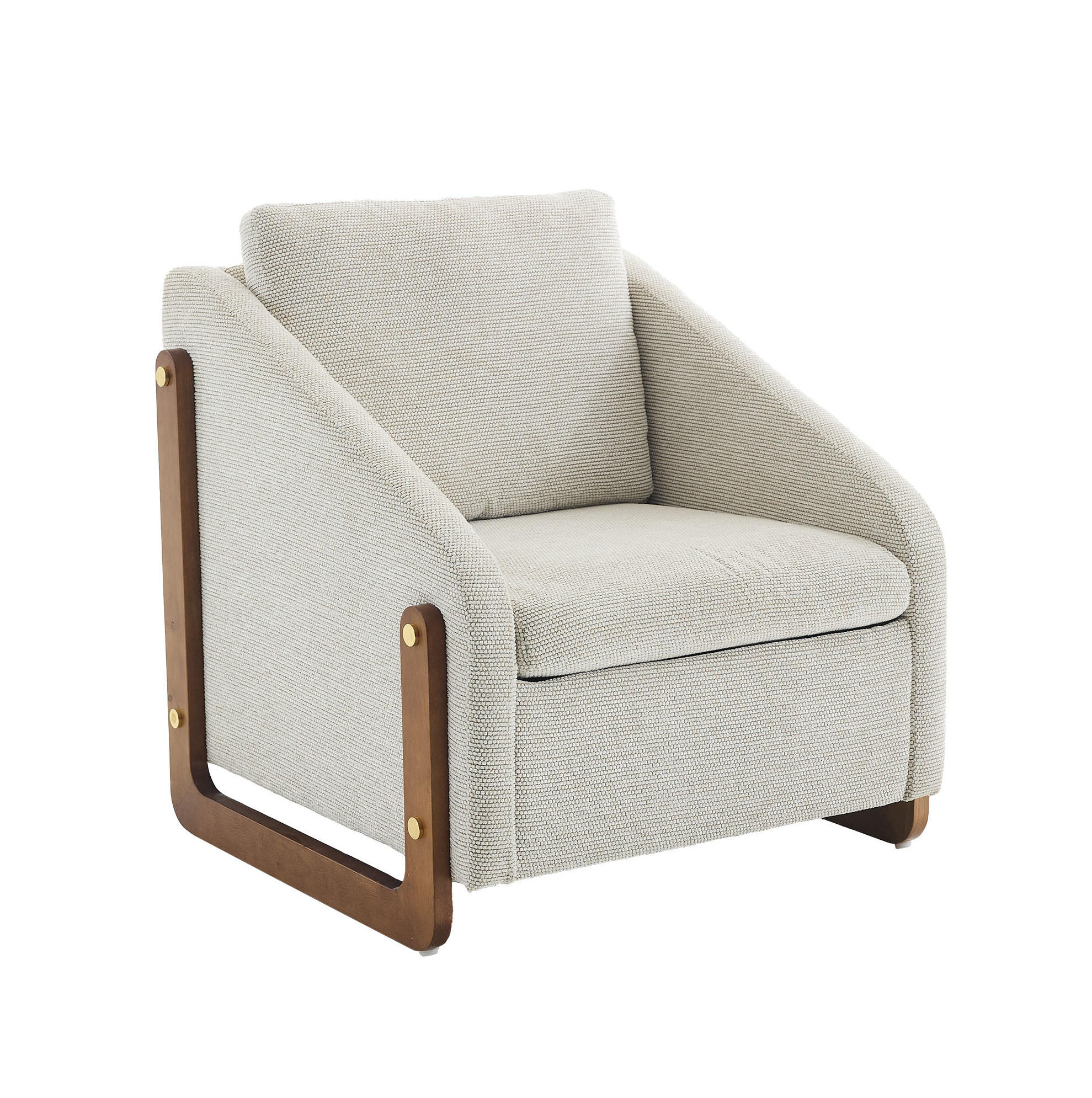 SESSEL mit Chenille-Bezug und Holzarmlehnen 73.5/73.5/73.5 cm Beige - Beige, Textil (73.5/73.5/73.5cm) - Redom