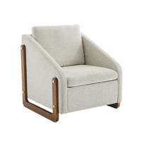 SESSEL mit Chenille-Bezug und Holzarmlehnen 73.5/73.5/73.5 cm Beige - Beige, Textil (73.5/73.5/73.5cm) - Redom