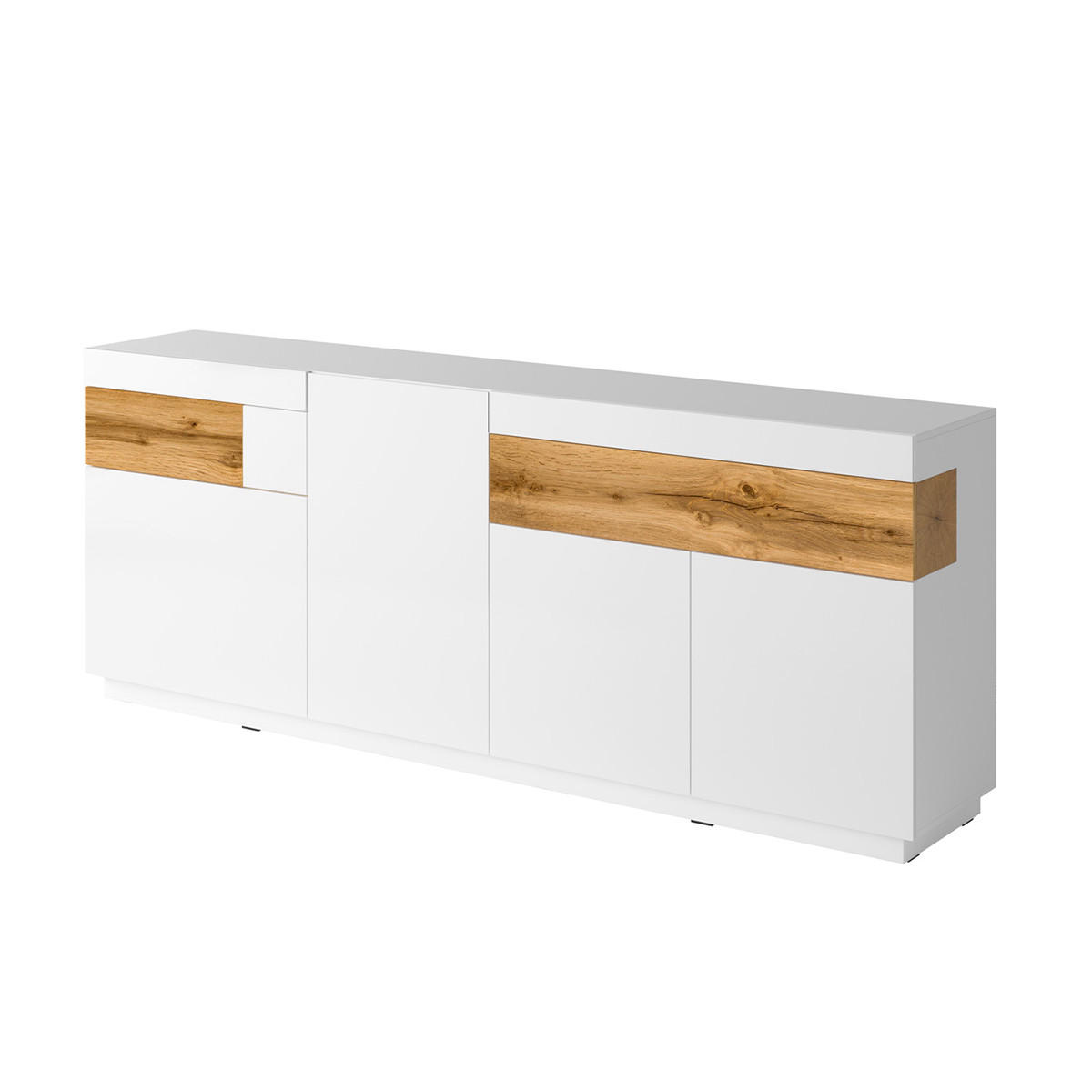 SIDEBOARD Andrea Weiß und Holz - Weiß, Holzwerkstoff (219/85/40cm) - Petits-meubles