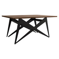 2-IN-1 COUCHTISCH UND ESSTISCH Xena - Nussbaumfarben/Schwarz, Holzwerkstoff/Metall (70/90/45cm) - MIRJAN24