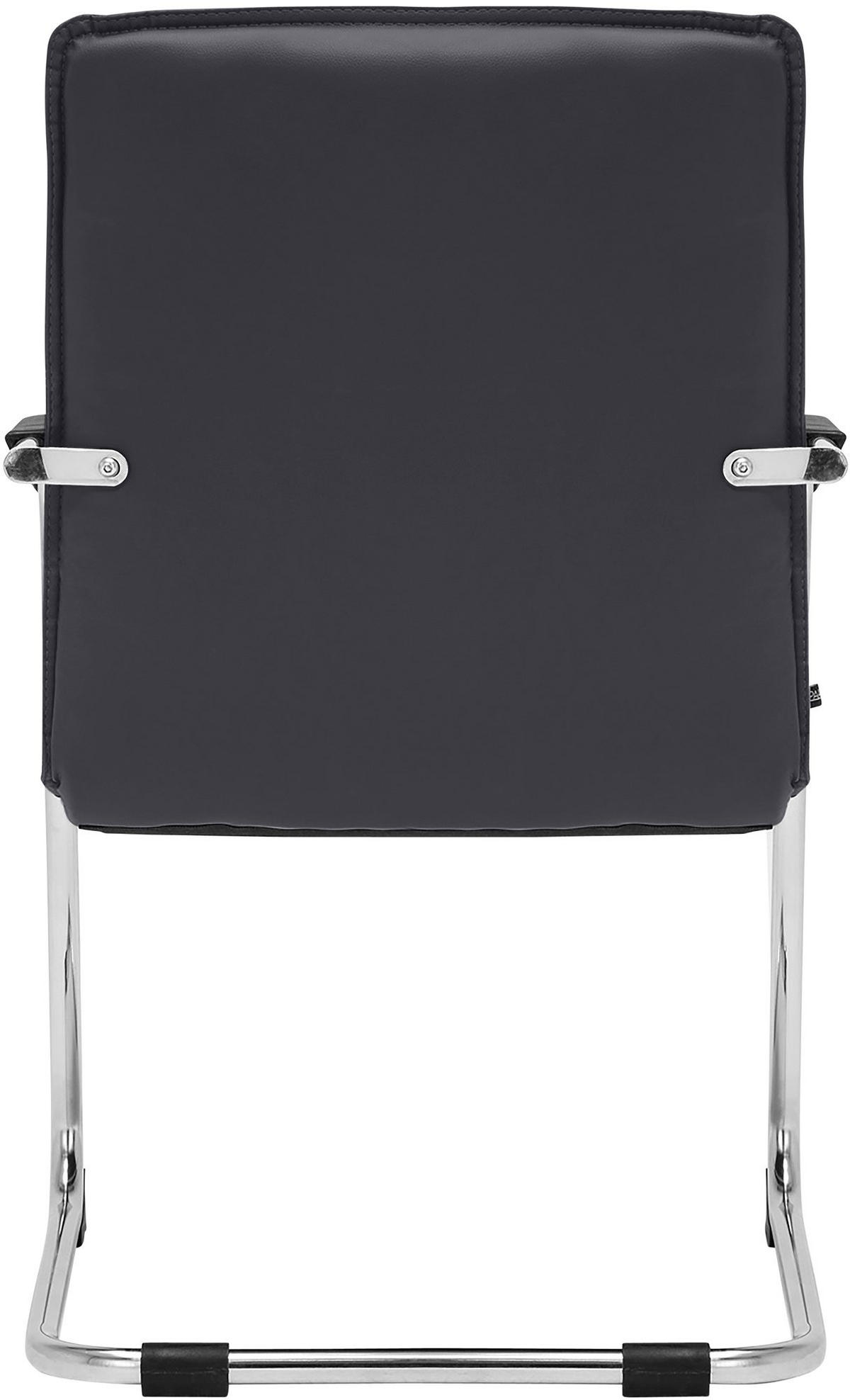 BESUCHERSTUHL SEATTLE 92x56x60 cm Schwarz Kunstleder - Schwarz, Leder/Metall (56/92/60cm) - DELUKE