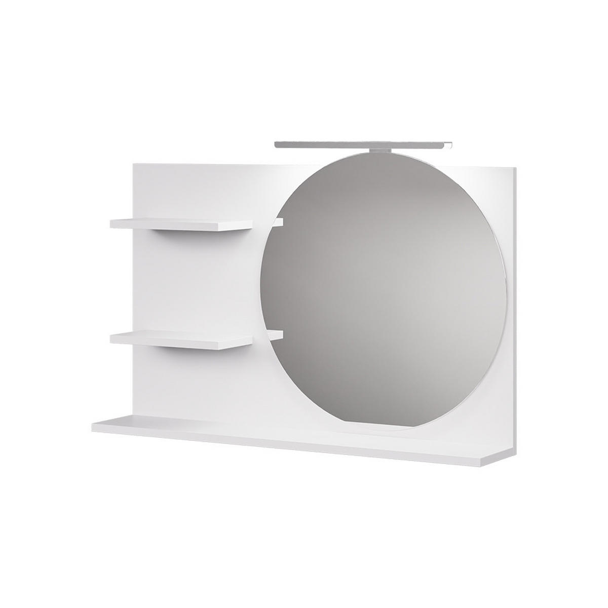 BADSPIEGELSCHRANK Avena Weiß 80 x 50 cm mit 3 offenen Fächern - Weiß, Holzwerkstoff (80/50/13.5cm) - Vicco