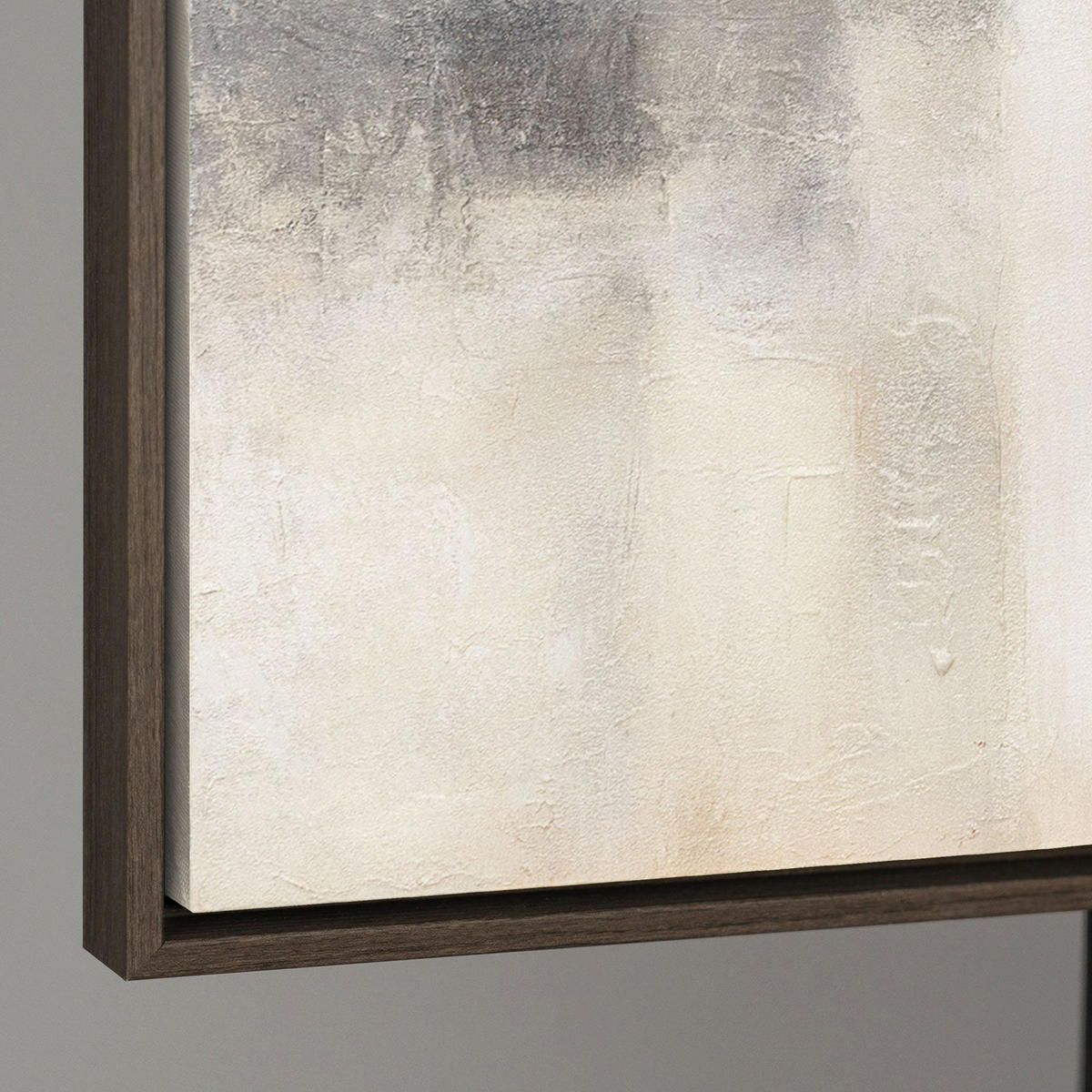 GEMÄLDE Geisterhaftes Licht Schattenfugenrahmen Grau 120x80 cm - Grau, Holz (120/80cm) - YS-art gallery