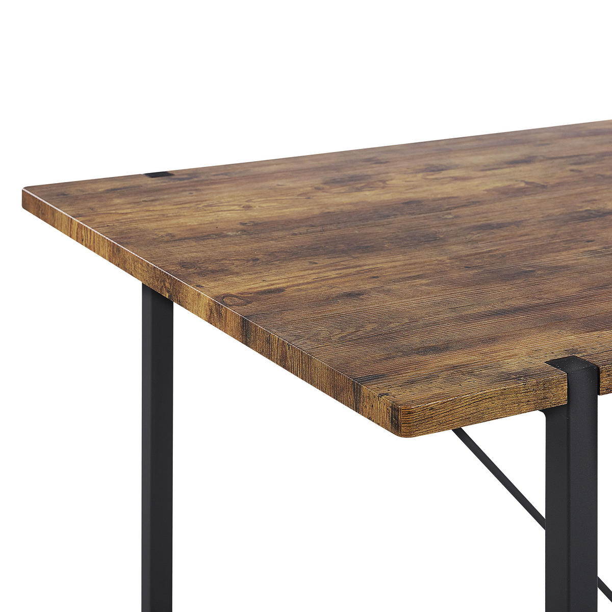 ESSTISCH 160/80/75 cm Dunkelbraun, Schwarz Rechteckig Saritas - Dunkelbraun, Holzwerkstoff (160/80/75cm) - Beliani