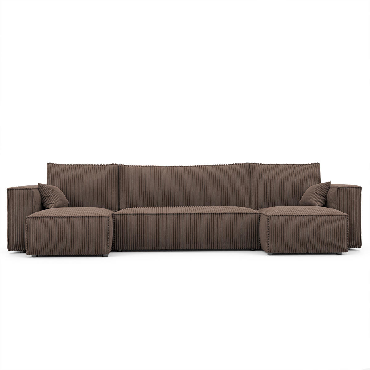 ECKSOFA mit Schlaffunktion und Bettkasten, Braun - Braun, Holzwerkstoff/Textil (312/145cm) - Idohome