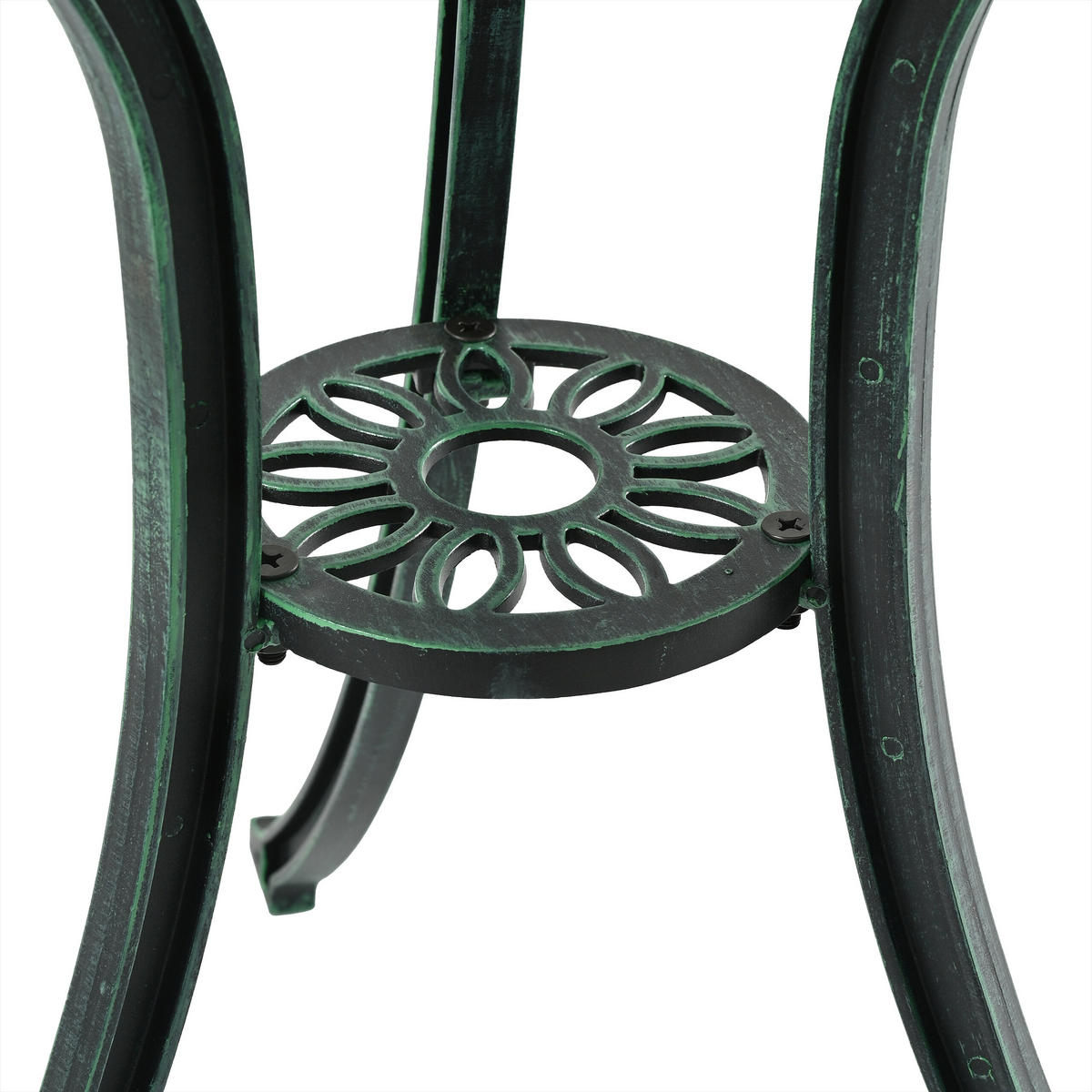 3-TLG.GARTENMÖBEL-SET - Dunkelgrün, Metall - Relaxdays