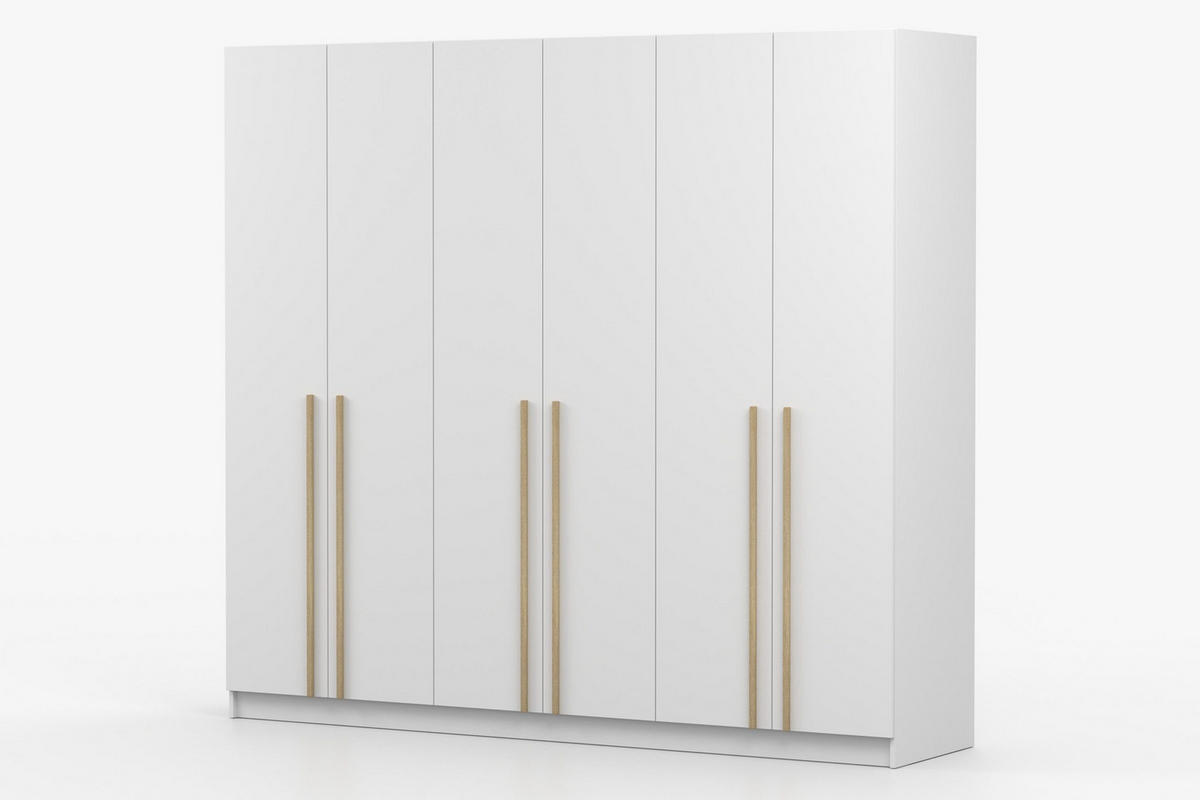 KLEIDERSCHRANK SAVI 6D 230/210/57 cm in Weiß - Weiß, Holzwerkstoff (230/210/57cm) - Deine Möbel 24